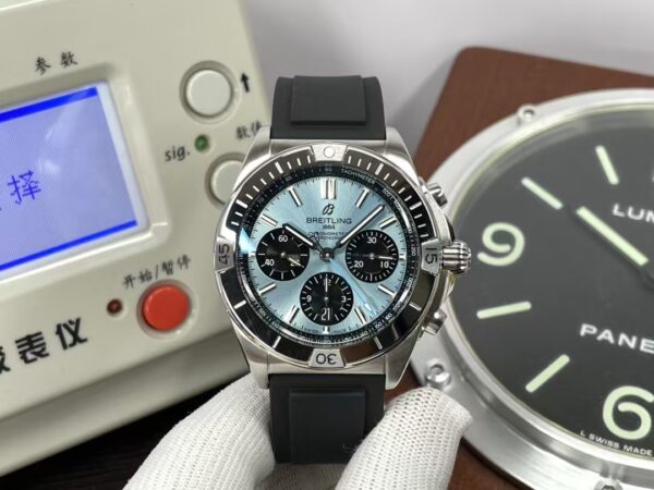 Breitling Chronomat B01 42mm PB0134101C1S1 Blue Dial Black Rubber Strap