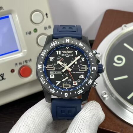 Breitling Endurance Pro 44mm Breitlight Case Swiss Quartz Movement Blue Rubber Strap