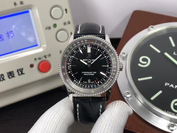 Breitling Navitimer 1 41mm A17326211B1P1 Black Dial Black Leather Strap