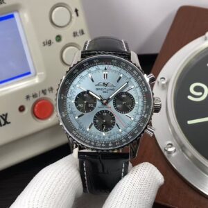Breitling Navitimer B01 43mm AB0138241C1P1 Light Blue Dial Black Leather Strap