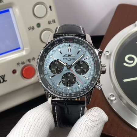 Breitling Navitimer B01 43mm AB0138241C1P1 Light Blue Dial Black Leather Strap