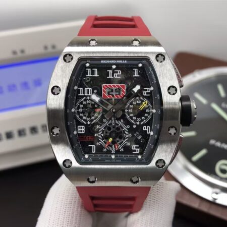 Richard Mille RM011-03 Titan Felipe Massa Valjoux 7750 Movement Skeleton Dial Red Rubber Strap