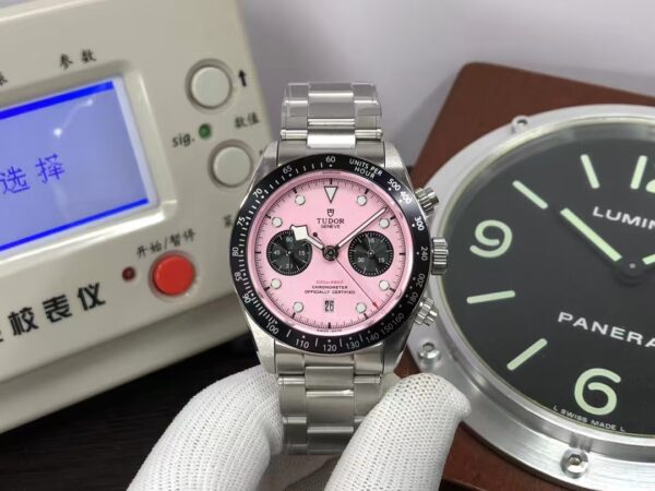 Tudor Black Bay Chrono M79360N-0019 Flamingo Pink Asian 7750 Movement Pink Dial
