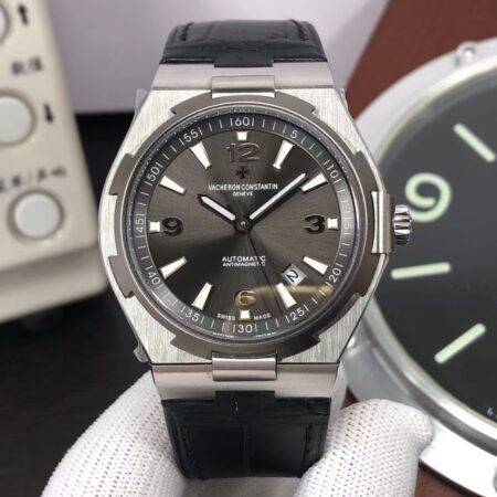 Vacheron Constantin Overseas 47040 Grey Dial Black Leather Strap