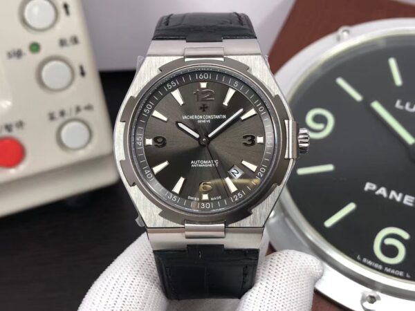 Vacheron Constantin Overseas 47040 Grey Dial Black Leather Strap