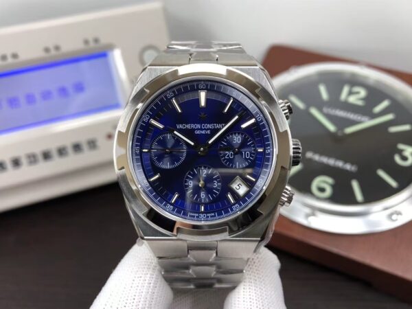 Vacheron Constantin Overseas Chrono 5500V Stainless Steel Case Blue Dial Valjoux 7750 Movement