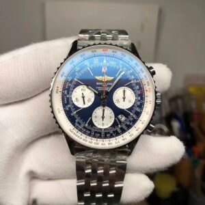 Breitling Navitimer Chrono 43mm Blue Dial Stainless Steel Bracelet Asian 7750 Movement