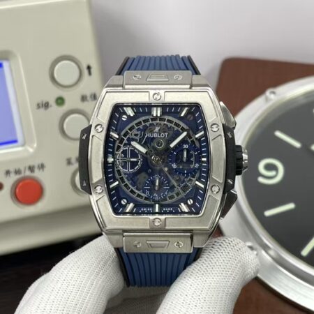 Hublot Spirit Big Bang 42mm 642.NX.7179.RX Titanium Case Blue Ceramic Bezel Blue Skeleton Dial