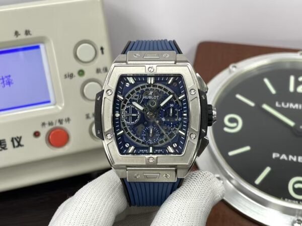 Hublot Spirit Big Bang 42mm 642.NX.7179.RX Titanium Case Blue Ceramic Bezel Blue Skeleton Dial