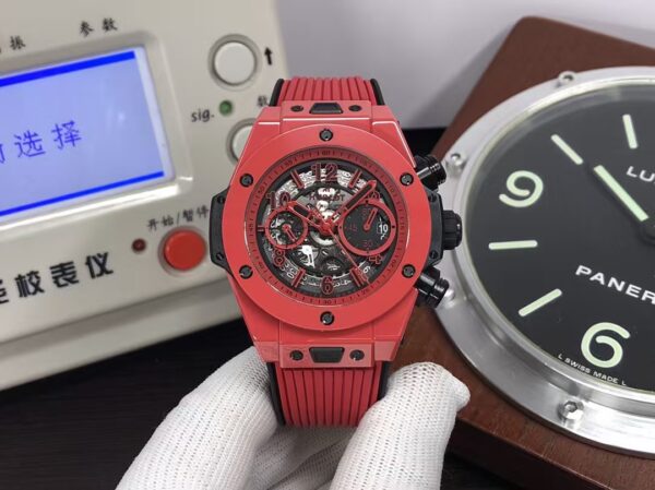 Hublot Big Bang Unico 44mm 421.CF.8513.RX Red Ceramic Case HUB 1280 Movement Red Rubber Strap