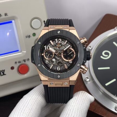 Hublot Big Bang Unico 42mm 421.OM.1180.RX Rose Gold Case Black Ceramic Bezel Clone HUB.1242 Movement