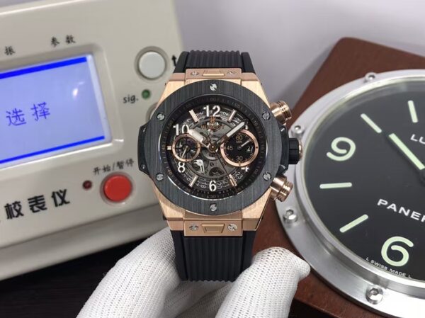 Hublot Big Bang Unico 42mm 421.OM.1180.RX Rose Gold Case Black Ceramic Bezel Clone HUB.1242 Movement