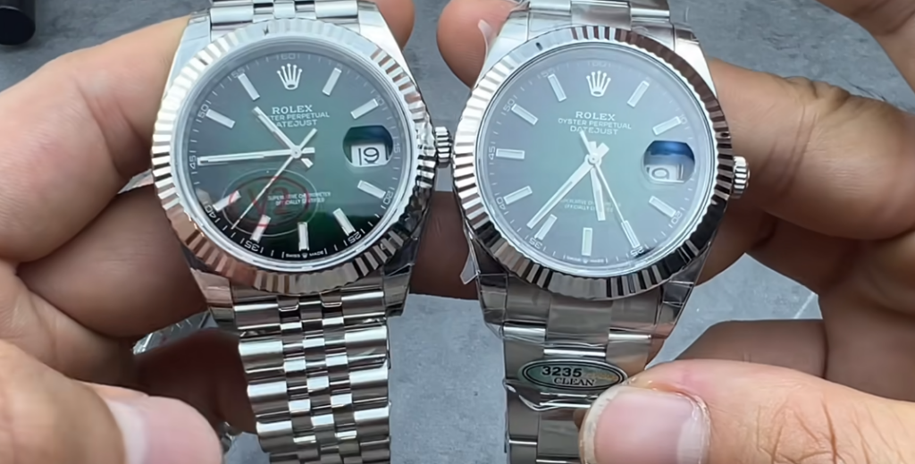 VS Datejust Ombre Green vs Fake Clean